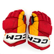 CCM HGJS - Gants Pro Stock d'occasion (rouge/jaune)