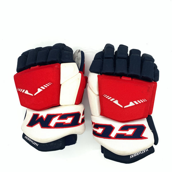 CCM HGTKPP - Used NHL Pro Stock Gloves - Washington Capitals (NHL) - Garnet Hathaway (Navy/Red/White)