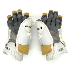CCM HG12PP - Used NHL Pro Stock Glove - Vegas Golden Knights - Brayden McNabb (White/Gold)