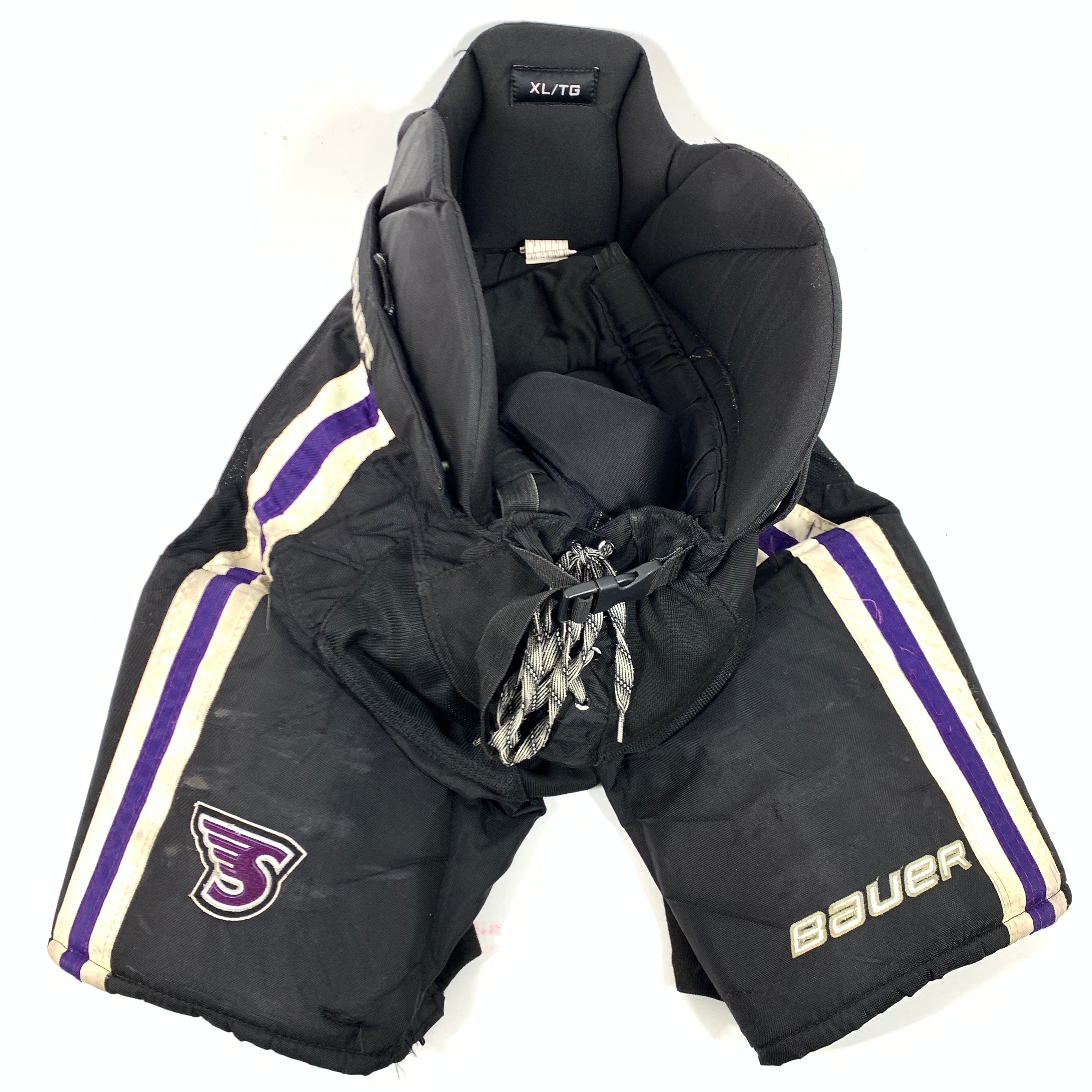 Bauer Supreme - Pantalon NCAA Pro Stock d'occasion (noir/violet)