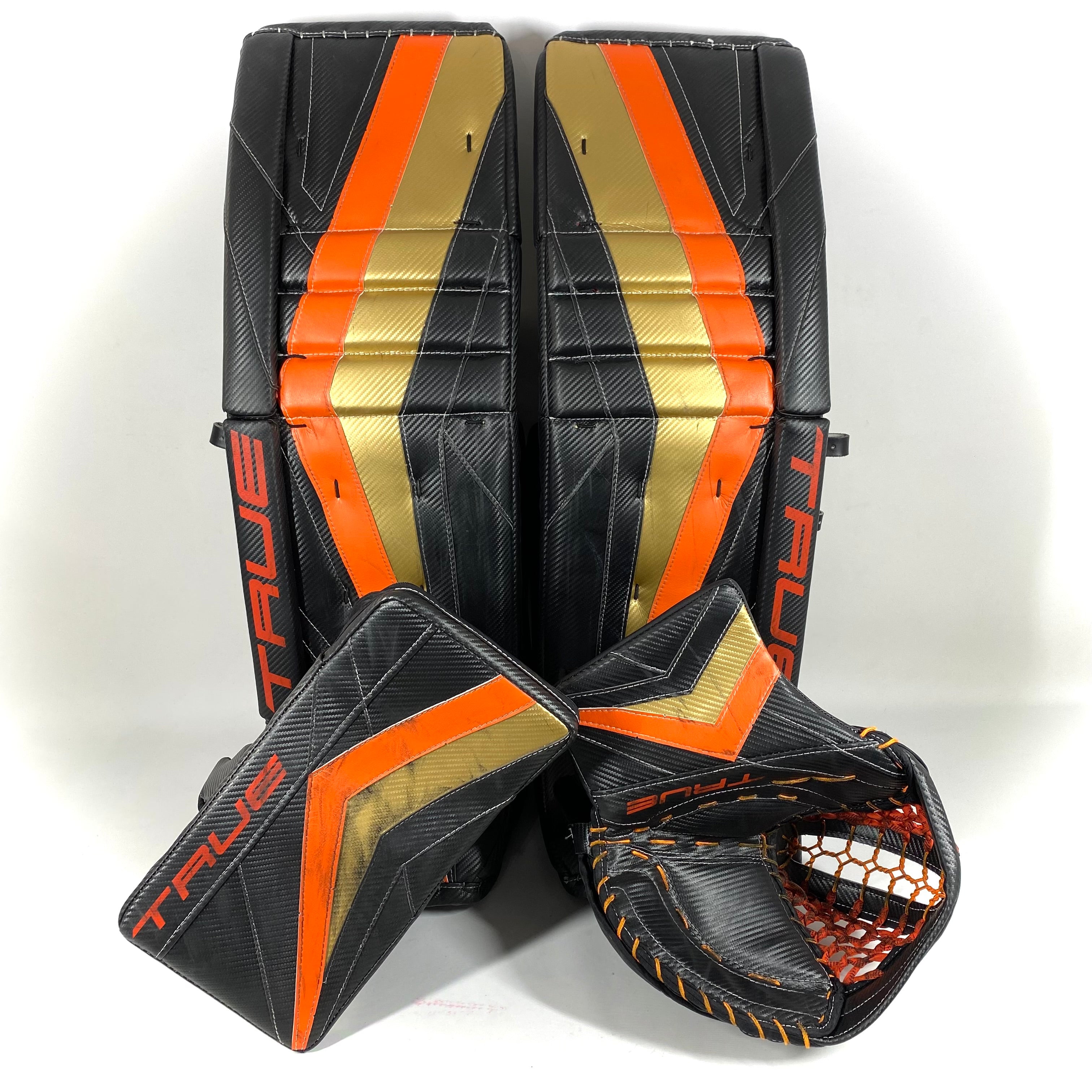True PX3 - Ensemble complet de gardien de but Pro Stock d'occasion (noir/or/orange)