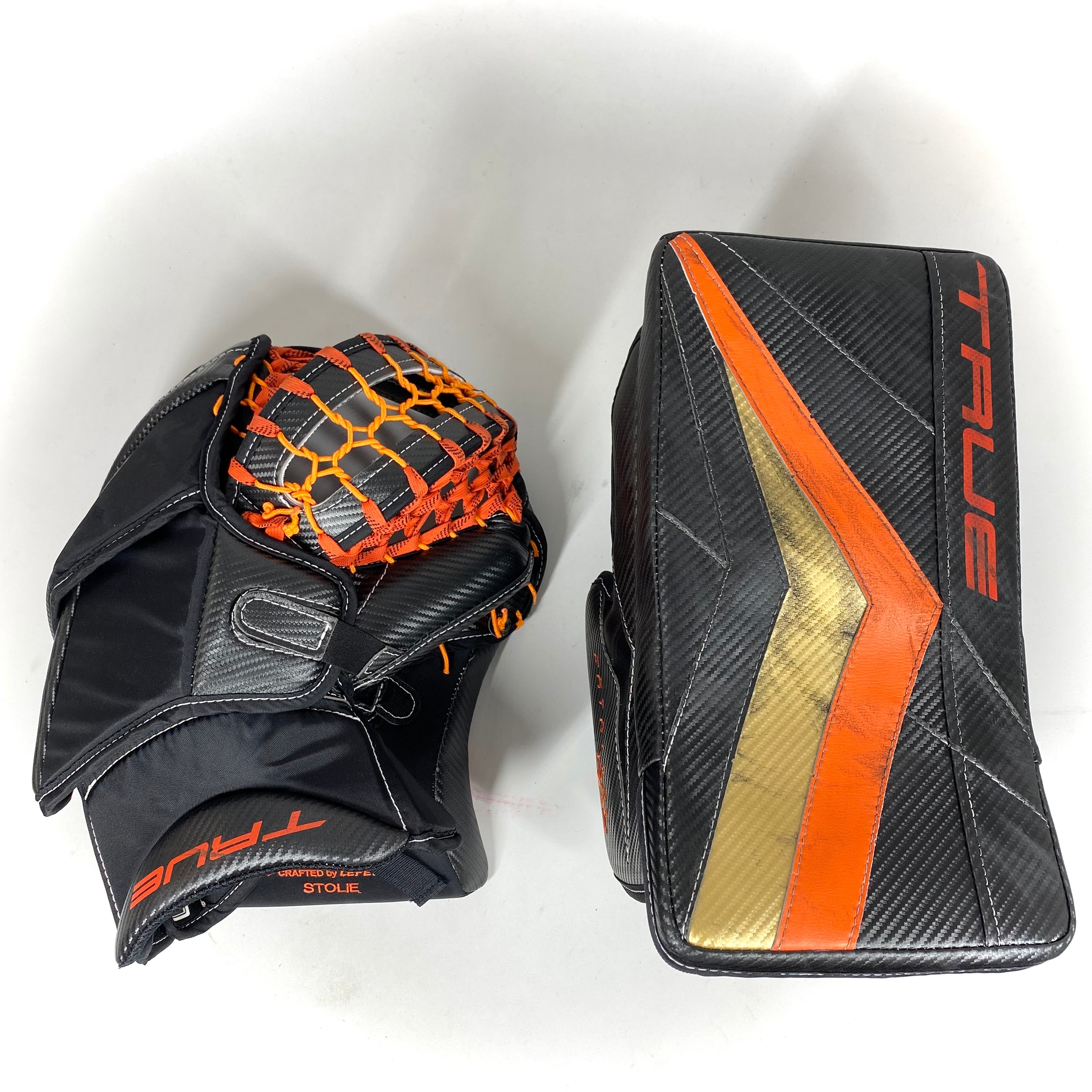 True PX3 - Ensemble complet de gardien de but Pro Stock d'occasion (noir/or/orange)
