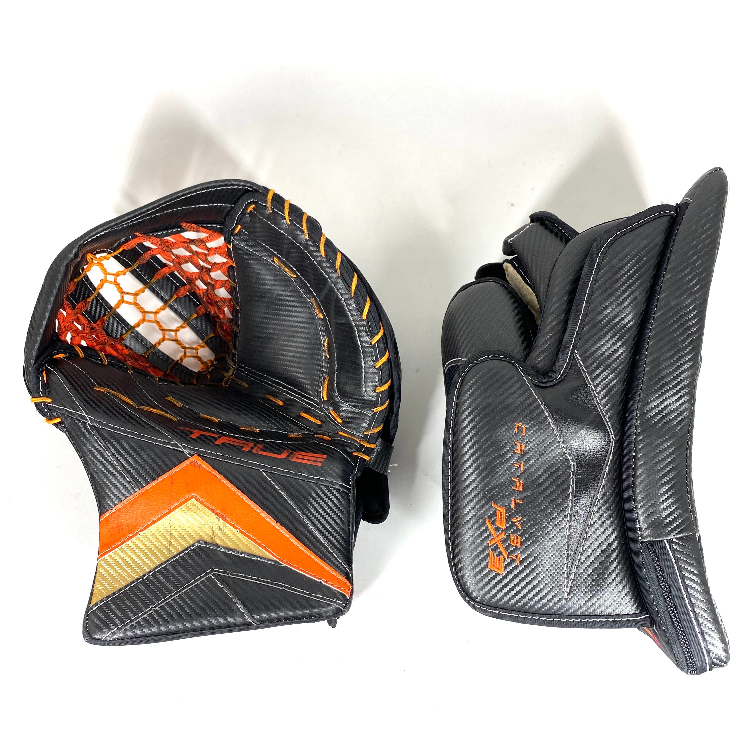 True PX3 - Ensemble complet de gardien de but Pro Stock d'occasion (noir/or/orange)