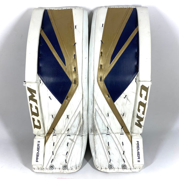 CCM Premier II - Used NCAA Pro Stock Full Goalie Set (White/Gold/Blue)