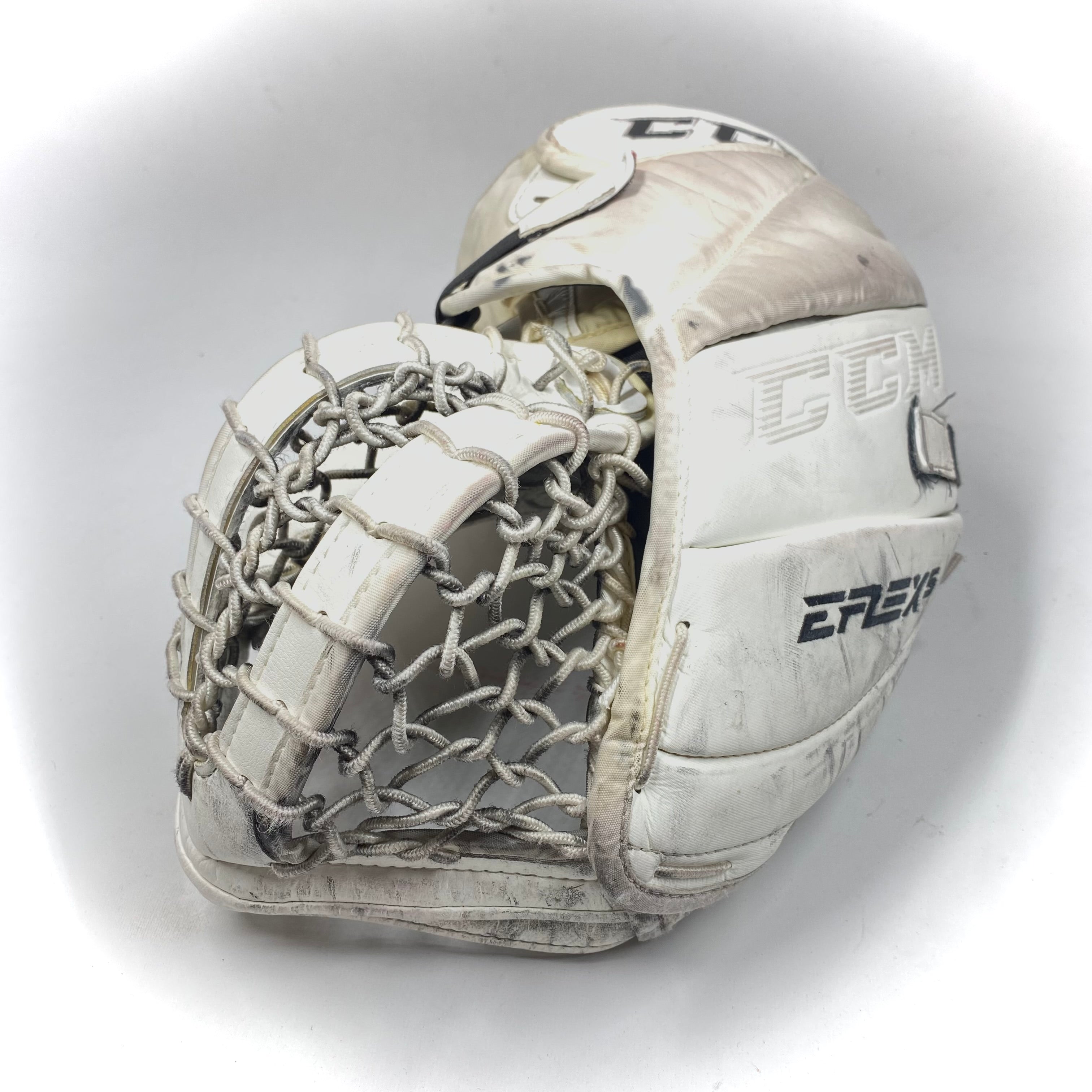 CCM Extreme Flex 5 - Gant de gardien de but Pro Stock d'occasion (blanc/noir)