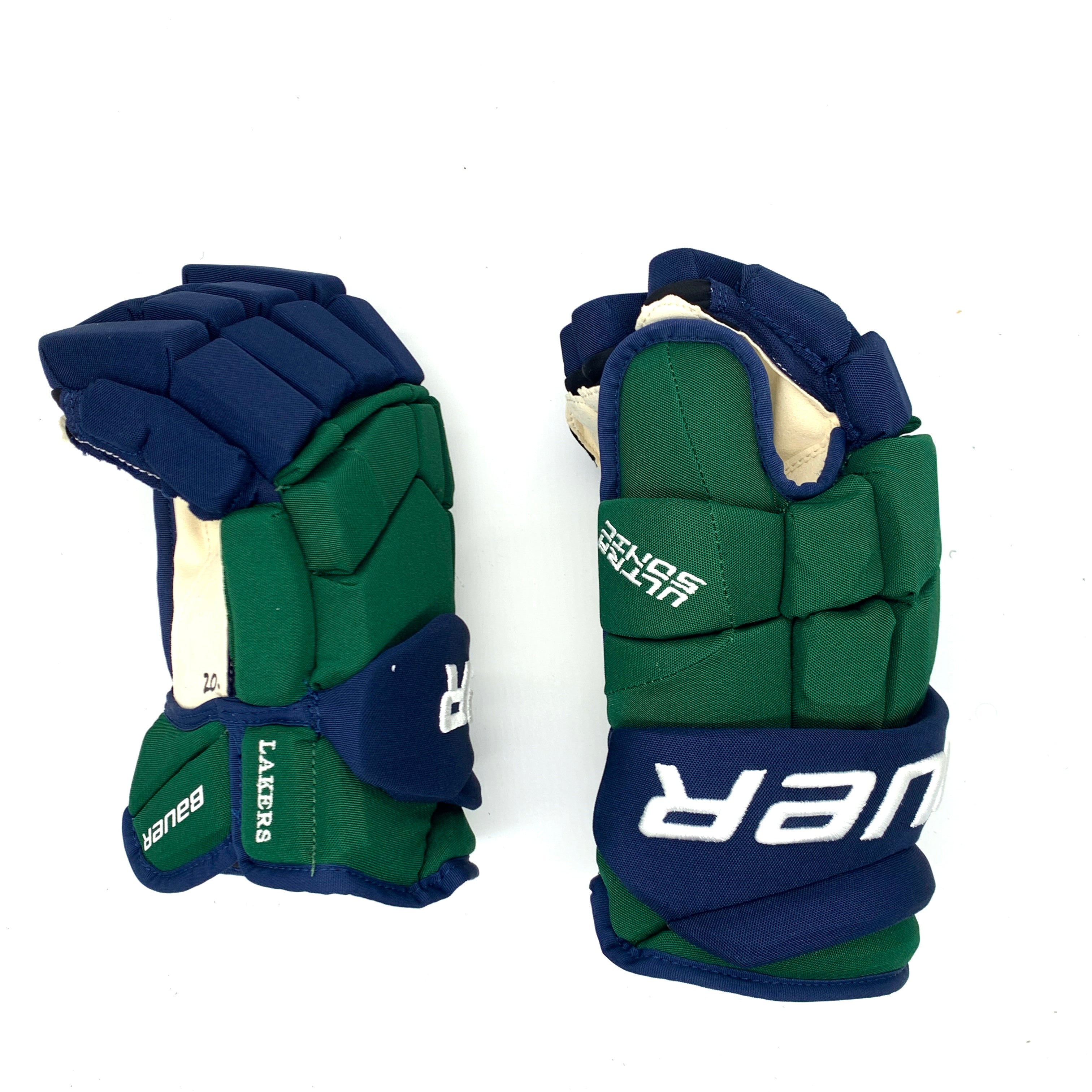 Bauer Supreme Ultrasonic - Gants Pro d'occasion haut de gamme (vert/bleu)