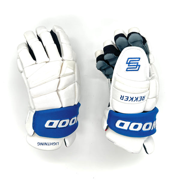 Sherwood Rekker Legend Pro - NHL Pro Stock Glove - Tampa Bay Lightning (White/Blue)