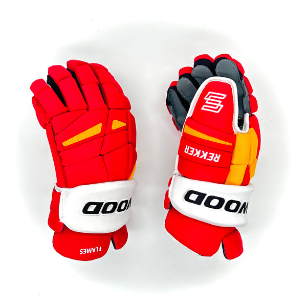 Sherwood Rekker Legend Pro - NHL Pro Stock Glove - Calgary Flames (Red/White/Yellow)