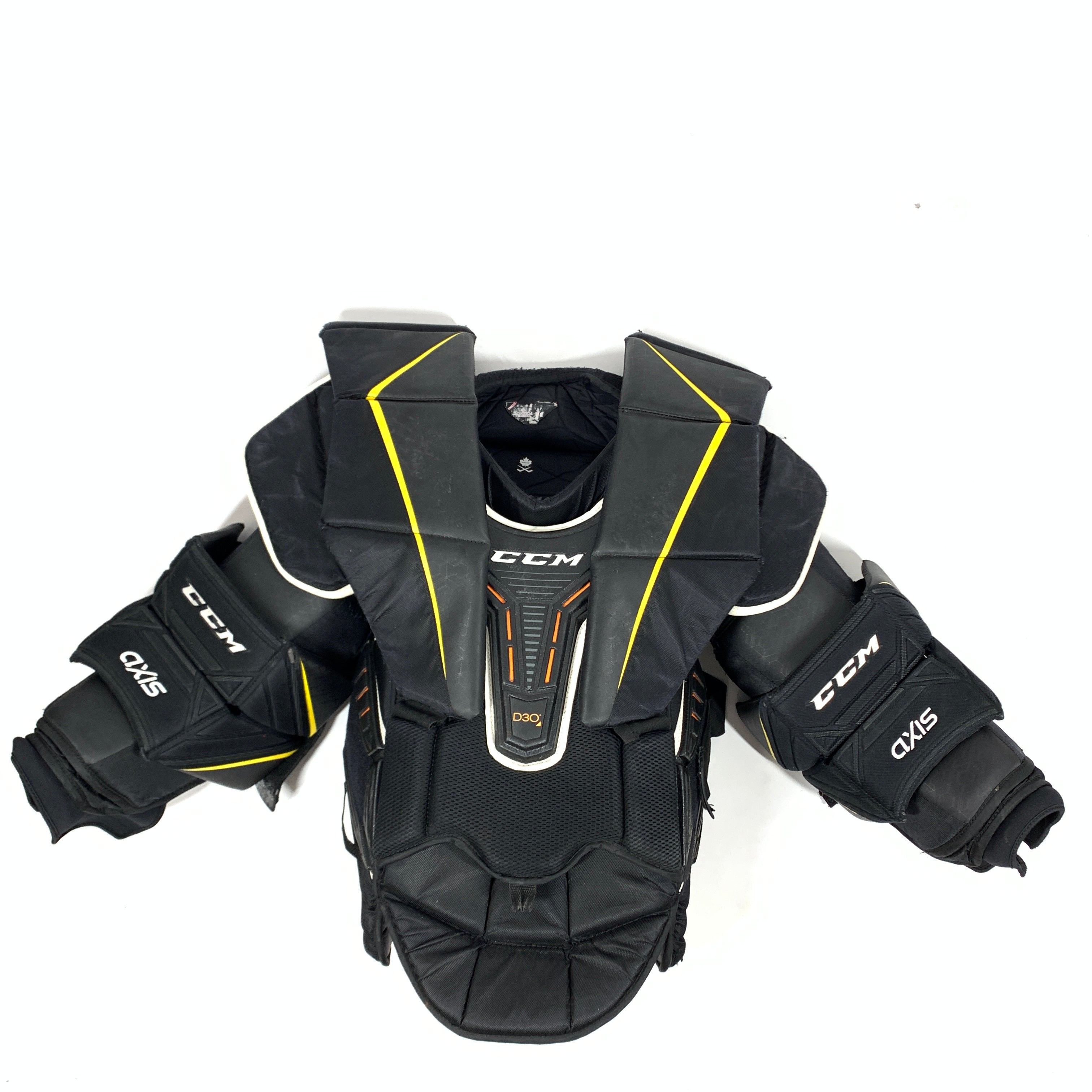 CCM Axis - Used Pro Stock Goalie Chest Protector (Black/Yellow)