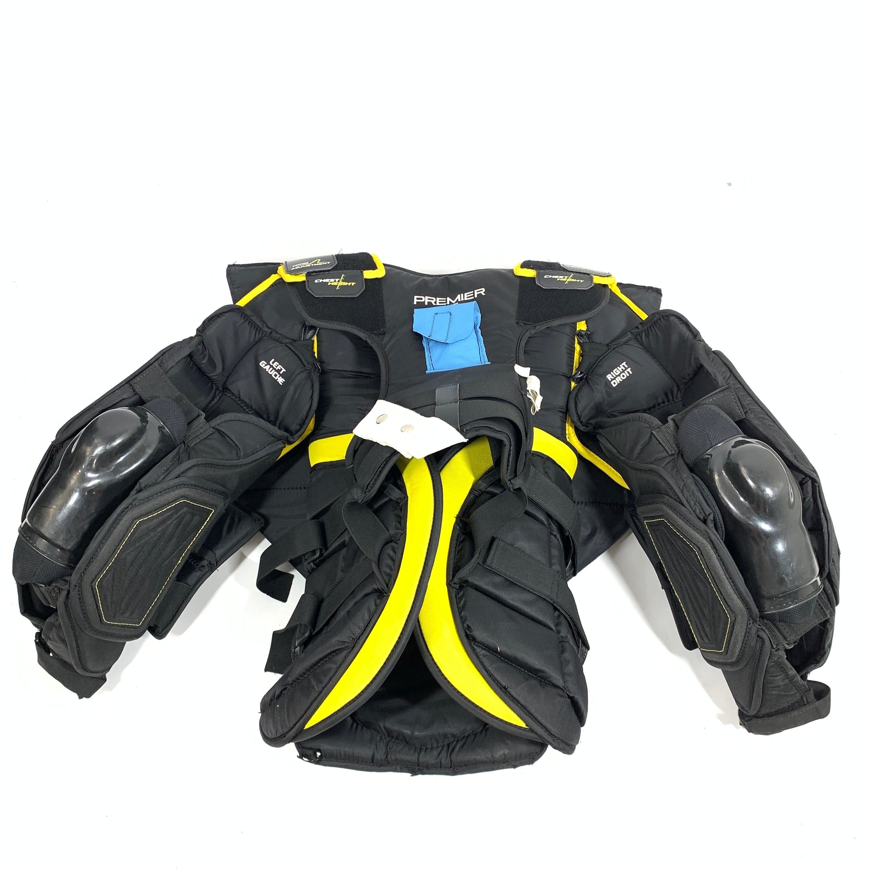 CCM Premier - Plastron de gardien de but Pro Stock d'occasion (noir/jaune)