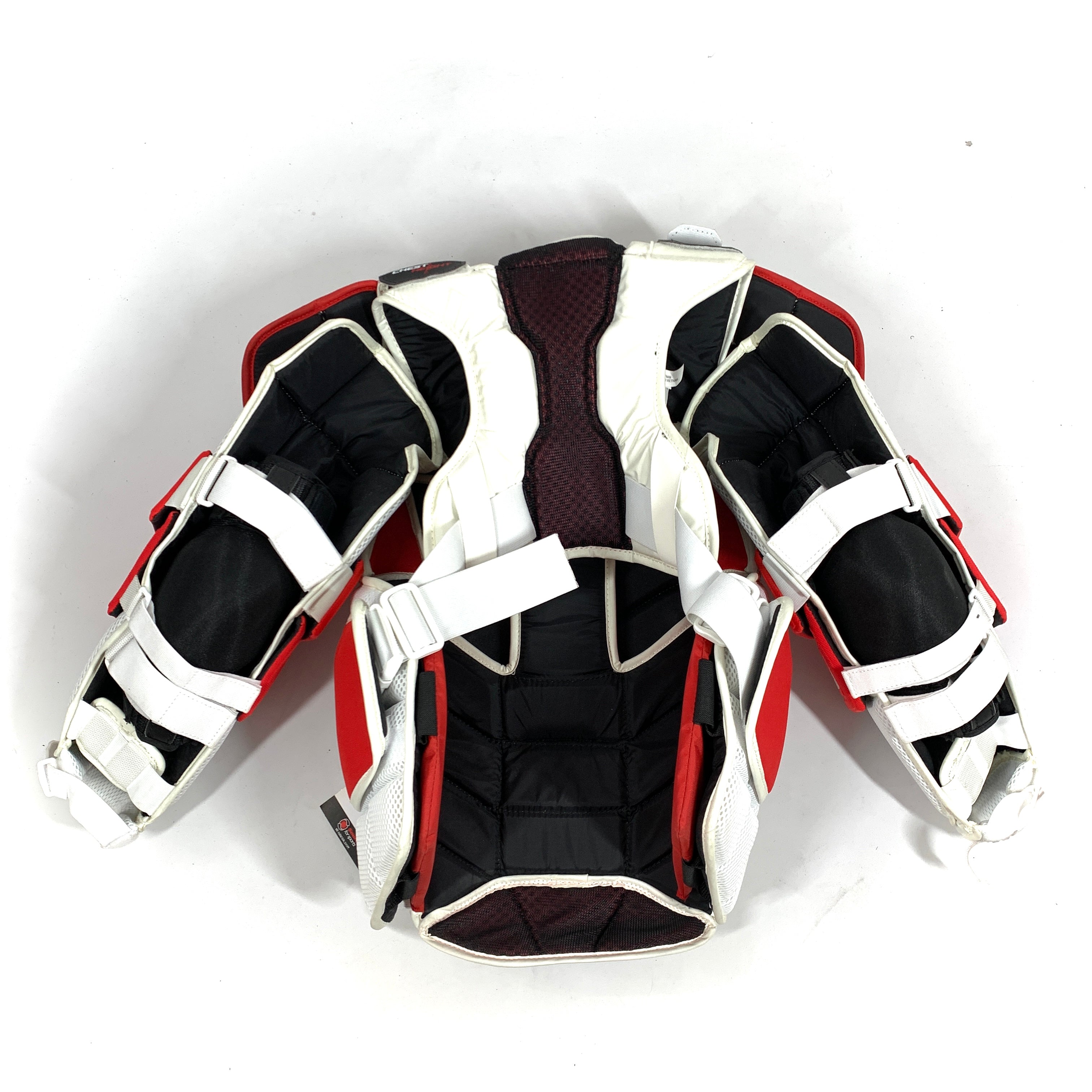 CCM Extreme Flex 2.9 - Plastron de gardien de but Pro Stock (blanc/rouge) - Intermédiaire