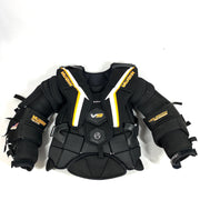 Vaughn Velocity V9 - Plastron de gardien de but Pro Stock d'occasion (noir/blanc/jaune)