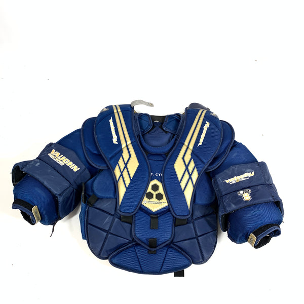 Vaughn VE8  - Used Pro Stock Goalie Chest Protector (Blue/Gold)