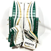 Vaughn Velocity V7 Pro XF Carbon - Pro Stock Goalie Pads - Full Set (White/Green/Gold)