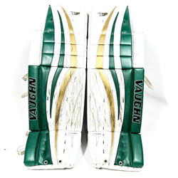 Vaughn Velocity V7 Pro XF Carbon - Pro Stock Goalie Pads - Full Set (White/Green/Gold)