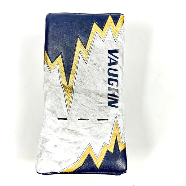 Vaughn Velocity VE8 - Used Pro Stock Goalie Blocker (Blue/Gold)
