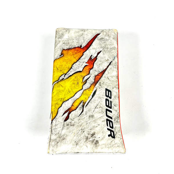 Bauer Supreme Ultrasonic - Used Pro Stock Goalie Blocker (White/Yellow)