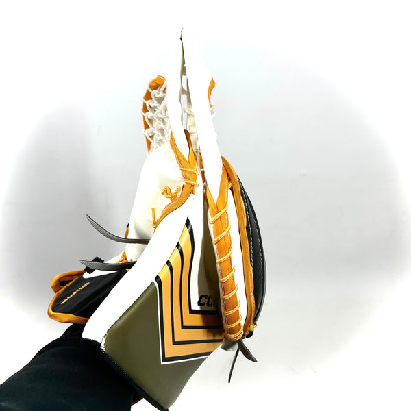 CCM Extreme Flex 6 - New Pro Stock Senior Goalie Glove - (White/Yellow/Green)