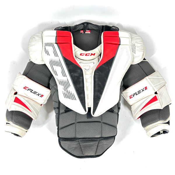 CCM Extreme Flex 5 Pro - Used Pro Stock Goalie Chest Protector (White/Red)