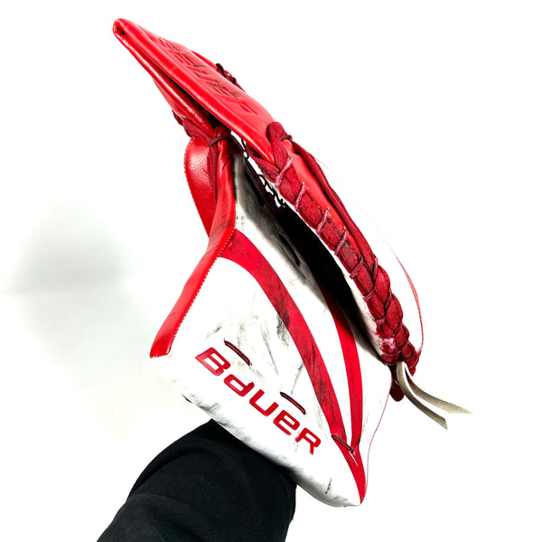 Bauer Supreme Mach - Used Pro Stock Senior Goalie Glove (White/Red)