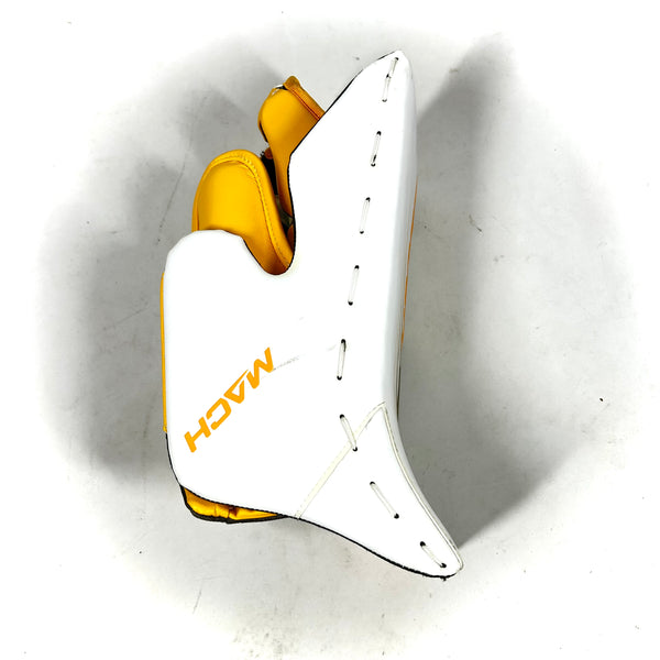 Bauer Supreme Mach - Used Pro Stock Goalie Blocker (White/Green/Yellow)