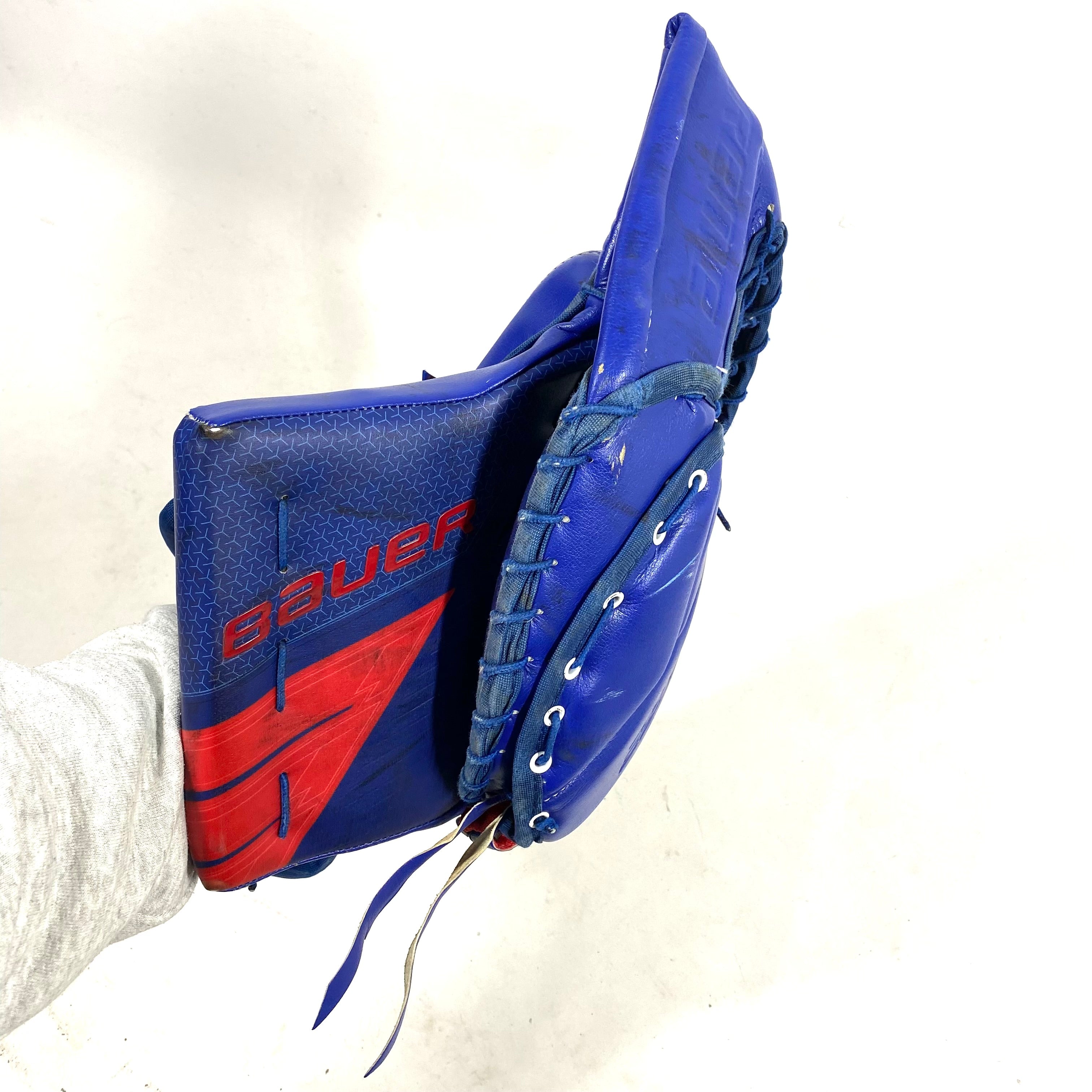 Bauer Supreme Ultrasonic - Gant de gardien de but Pro Stock d'occasion (bleu/rouge)