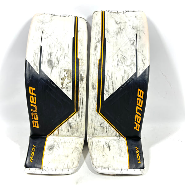 Bauer Supreme Mach - Used OHL Pro Stock Goalie Pads (White/Black/Yellow)