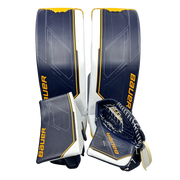 Bauer Supreme Mach - Jambières de gardien OHL Pro Stock (bleu marine/blanc/jaune)