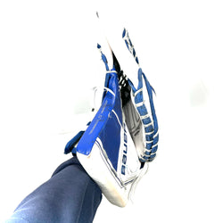 Bauer Supreme Mach - Gants Pro Stock d'occasion (blanc/bleu)
