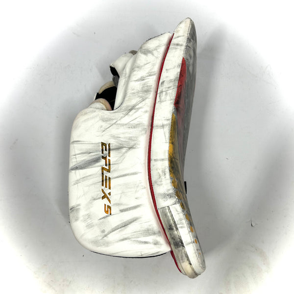 CCM Extreme Flex 5  - Used Pro Stock Goalie Blocker (Red/Yellow/White)