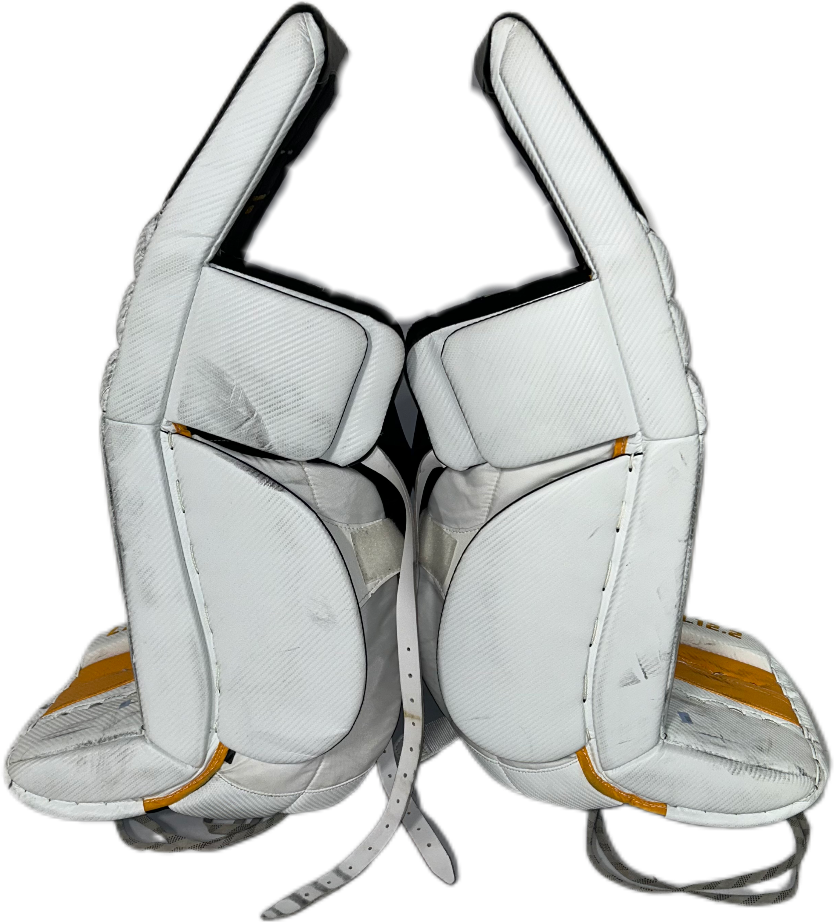 TRUE L12.2 - Used Pro Stock Goalie Pads (White/Yellow/Black)