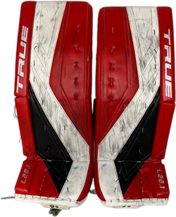 TRUE L20.1 - Used Pro Stock Goalie Pads (Red/White/Black)