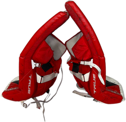 TRUE L20.1 - Used Pro Stock Goalie Pads (Red/White/Black)