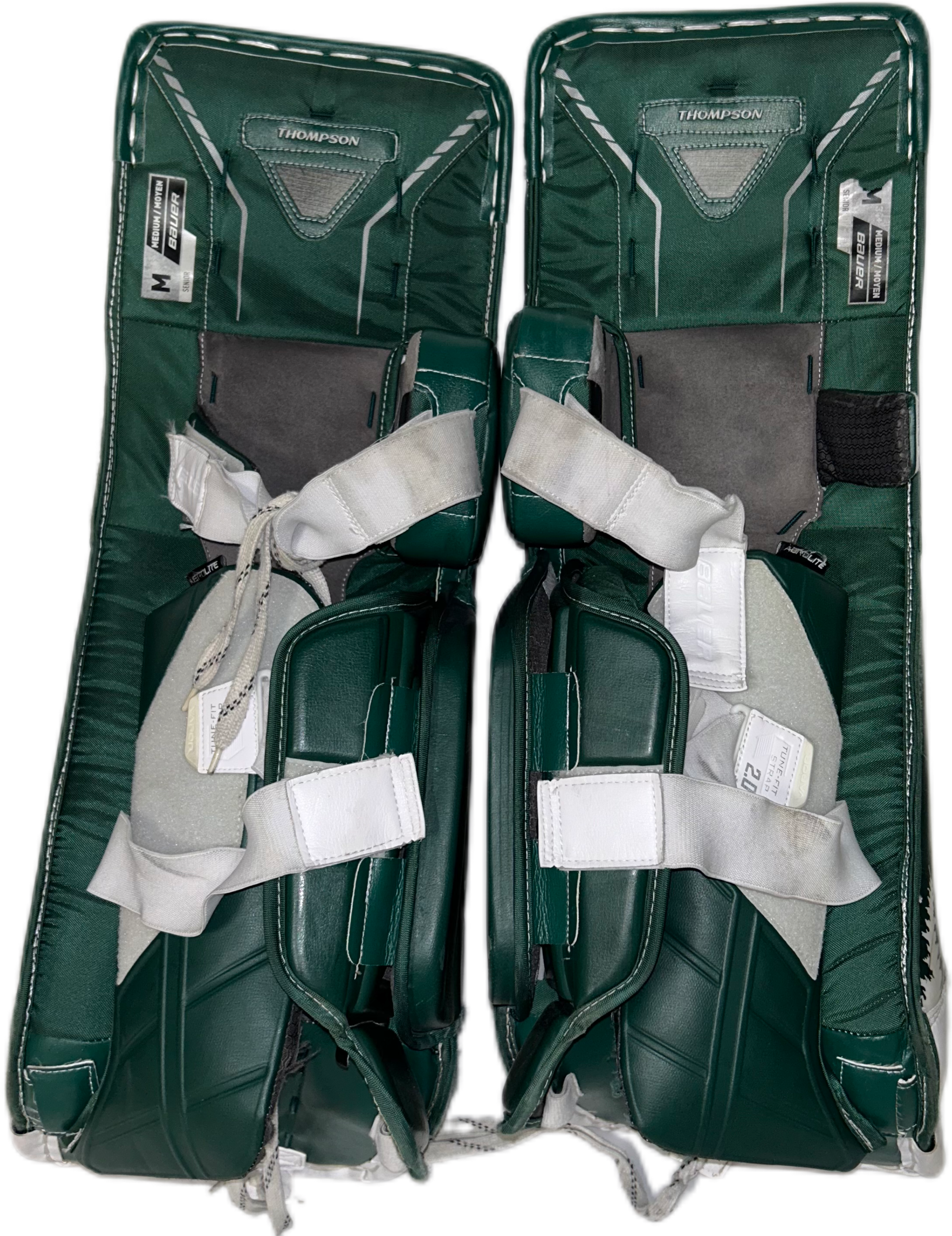 Bauer Vapor Hyperlite - Jambières de gardien de but Pro Stock d'occasion (vertes/blanches)