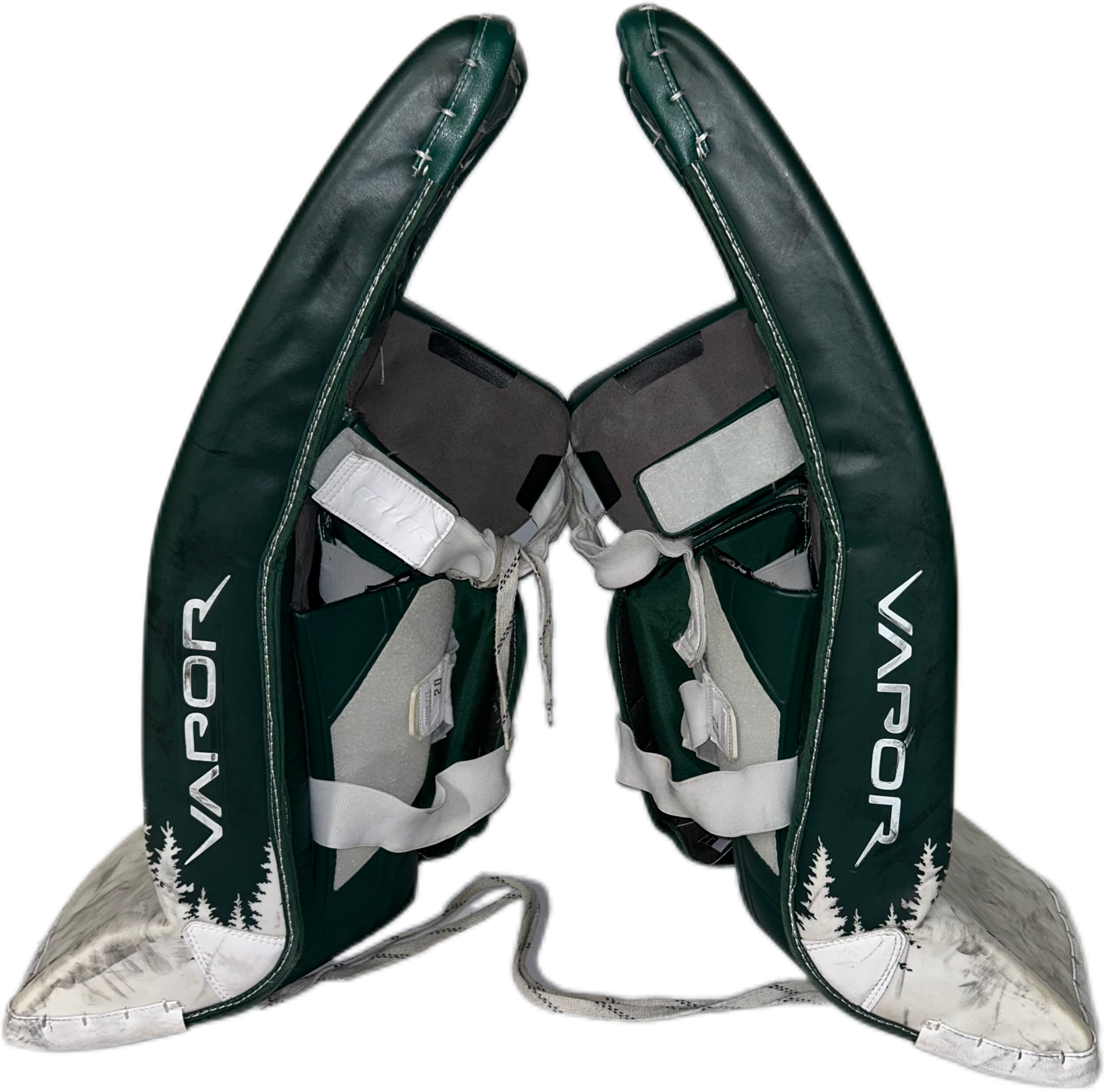 Bauer Vapor Hyperlite - Jambières de gardien de but Pro Stock d'occasion (vertes/blanches)