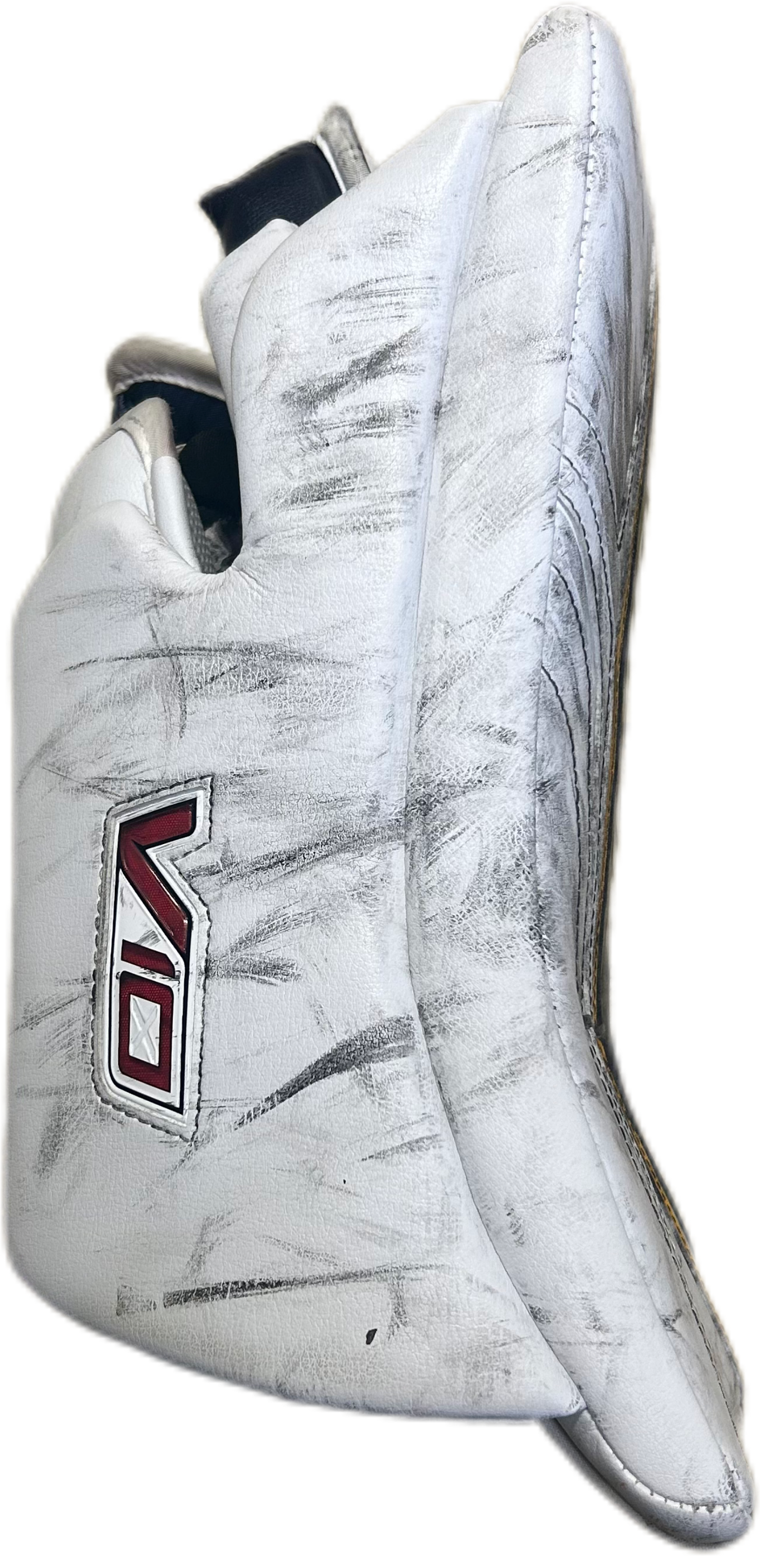 Vaughn Velocity V10 - Ensemble complet de gardien de but Pro Stock d'occasion (blanc/bleu marine/jaune)