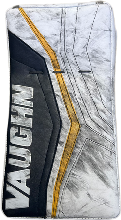 Vaughn Velocity V10 - Ensemble complet de gardien de but Pro Stock d'occasion (blanc/bleu marine/jaune)