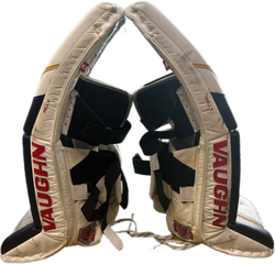 Vaughn Velocity V10 - Ensemble complet de gardien de but Pro Stock d'occasion (blanc/bleu marine/jaune)