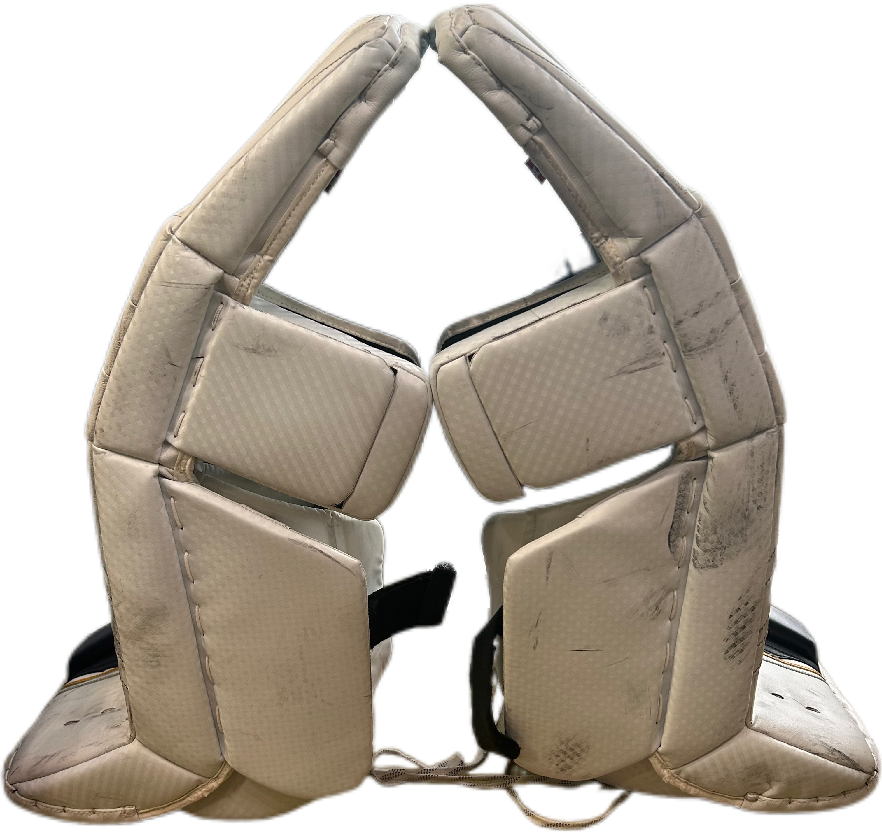 Vaughn Velocity V10 - Ensemble complet de gardien de but Pro Stock d'occasion (blanc/bleu marine/jaune)