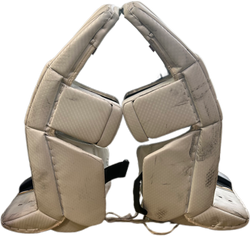 Vaughn Velocity V10 - Ensemble complet de gardien de but Pro Stock d'occasion (blanc/bleu marine/jaune)