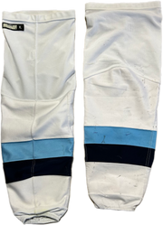AHL - Chaussettes CCM Pro Stock d'occasion (blanc/bleu marine/bleu)
