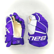 Bauer Vapor Hyperlite - Gants de hockey NCAA Pro Stock - Intermédiaire (Violet/Blanc)