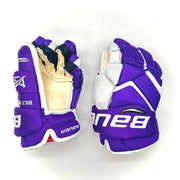 Bauer Vapor 1X Pro Lite - NCAA Pro Stock Hockey Gloves - Intermediate (Purple/White)