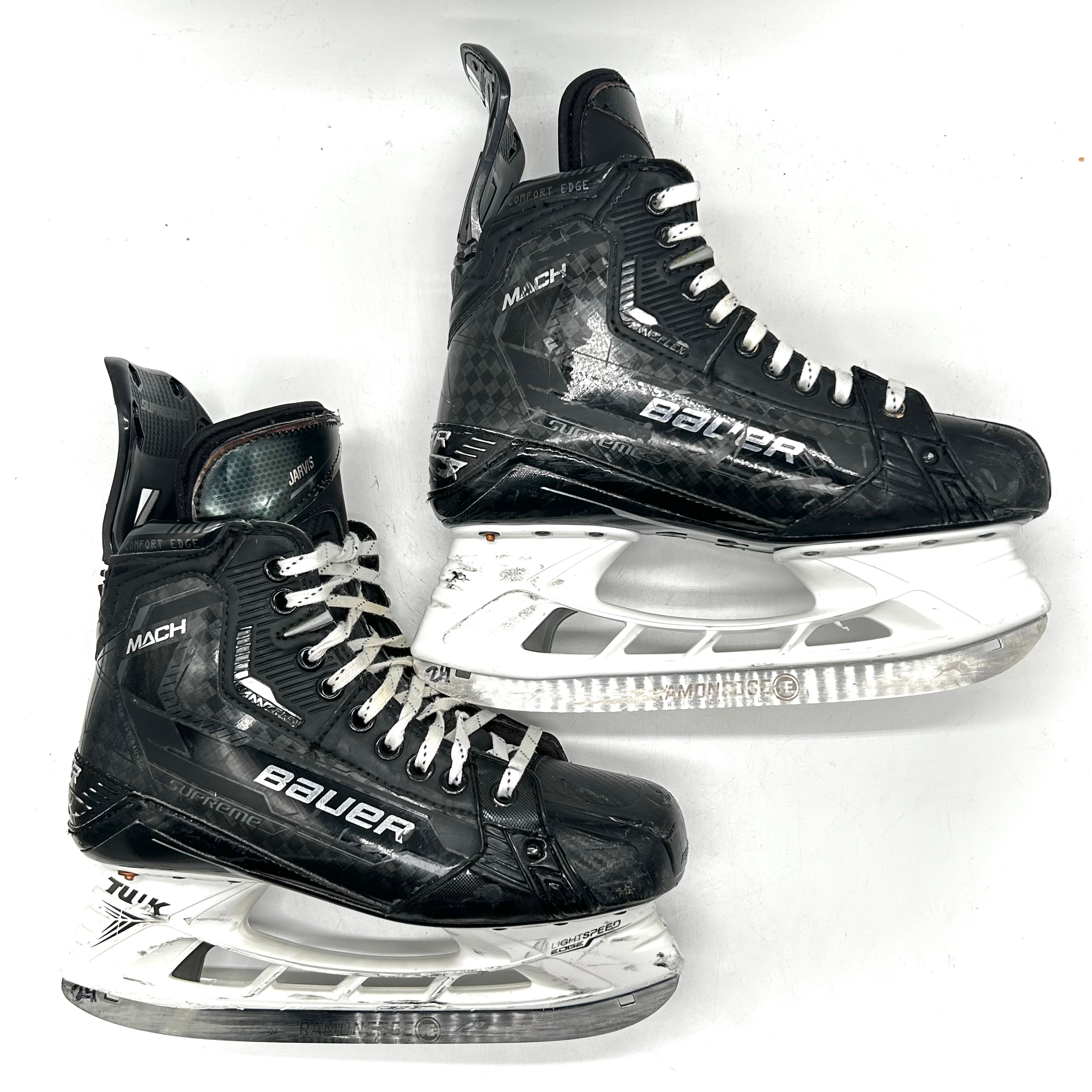 Bauer Supreme Mach - Used NHL Pro Stock Skates - Seth Jarvis - Size L: 7.25D/R: 7.5D