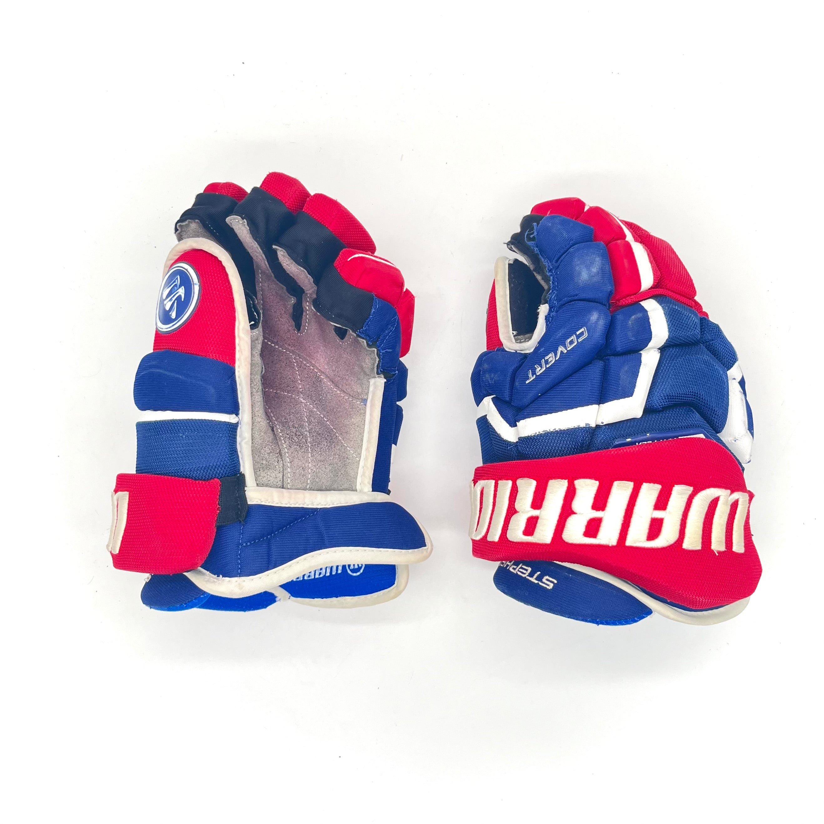 Warrior Covert QRL - Gant d'occasion NHL Pro Stock - Mitchell Stephens (Bleu/Rouge/Blanc)
