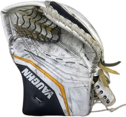 Vaughn Velocity V10 - Ensemble complet de gardien de but Pro Stock d'occasion (blanc/bleu marine/jaune)