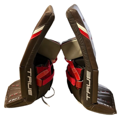 True L20.2 - Used Pro Stock Goalie Pads (Brown/White/Red)