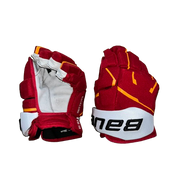 Bauer Vapor Hyperlite - Used NHL Pro Stock Glove - Mikael Backlund (Red/Yellow/White)