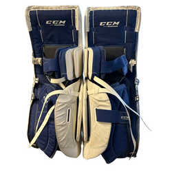 CCM Revolution 595 - Jambières de gardien d'occasion (blanc/bleu)