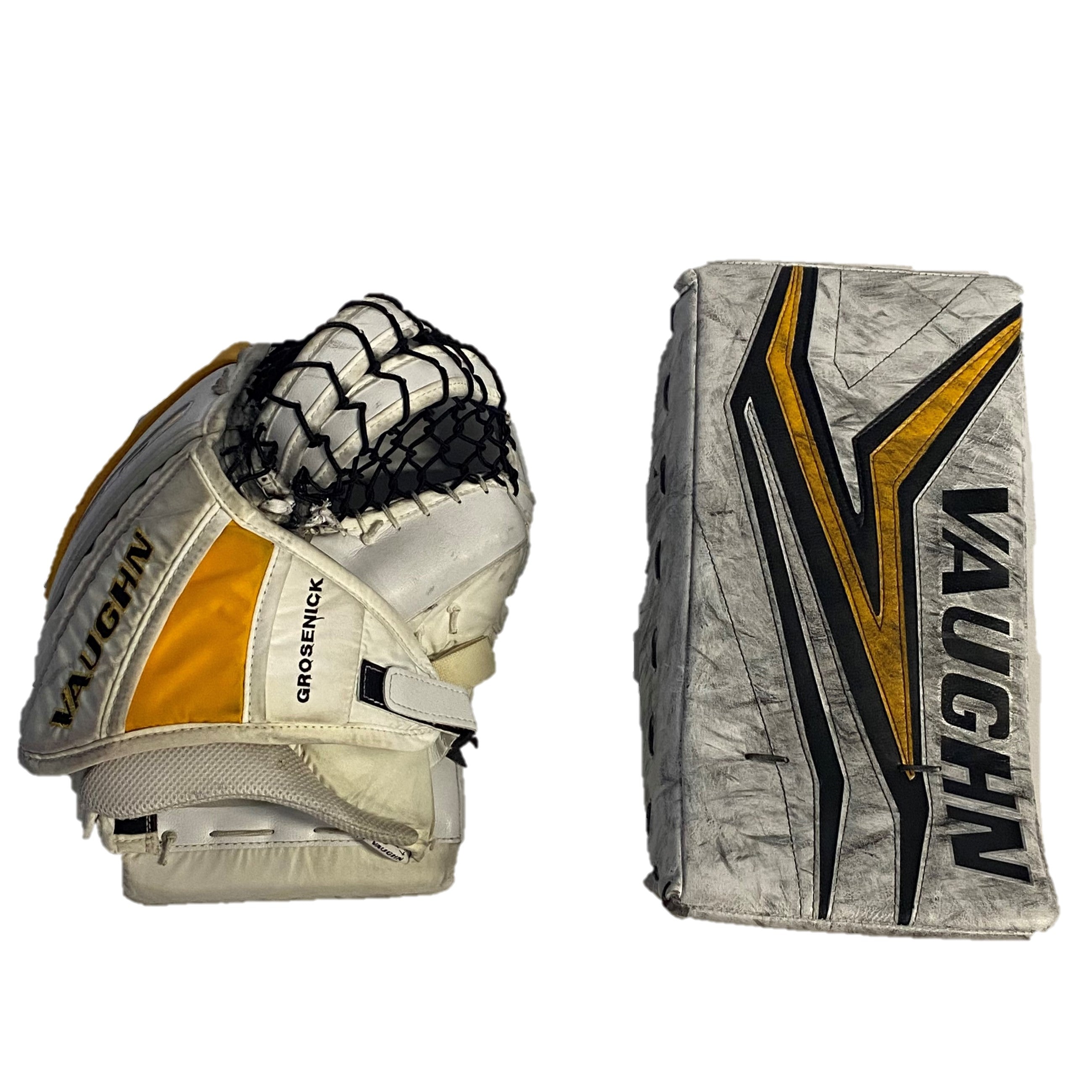 Vaughn Ventus SLR3 - Pro Stock Gardien de but - Ensemble complet (Blanc/Jaune/Noir)